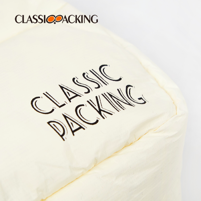 large quilted makeup bag logo detail